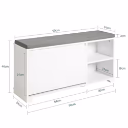 SoBuy FSR119-W scarpiera Aperto - Vista aggiuntiva 4
