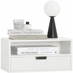 Comodino Con Cassetti Tavolo Telefono Bianco Mensoa Da Muro 45x25x55 Cm NKD03-W SoBuy