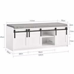 SoBuy FSR133-W scarpiera Aperto - Vista aggiuntiva 4