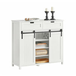Mobile da cucina Credenza con ante scorrevoli Credenza buffet Cassettiera bianca 104x35x93cm FSB74-W Sobuy