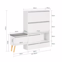 SoBuy FSR134-W scarpiera Aperto - Vista aggiuntiva 5