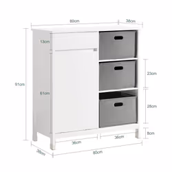 SoBuy BZR77-W armadietto di conservazione per bagno - Vista aggiuntiva 4