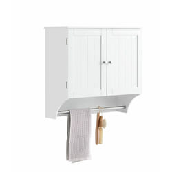 Sobuy - Pensile Con Ante Mobile Da Parete Da Bagno Mobile Porta Medicinali Elegante Armadietto Sospeso Per Il Bagno Bianco 60x30x60cm BZR84-W