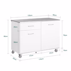 SoBuy FKW117-W carrello di servizio ristoro - Vista aggiuntiva 4