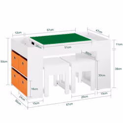SoBuy KMB75-W scrivania per bambino MDF - Vista aggiuntiva 4