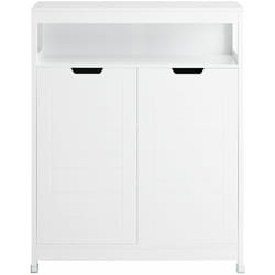 Mobile Da Bagno Armadietto Da Terra Due Ante Doppia Apertura Bianco 70x35x90cm BZR121-W