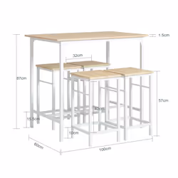 SoBuy OGT11-WN set di mobili per cucina e sala da pranzo - Vista aggiuntiva 5