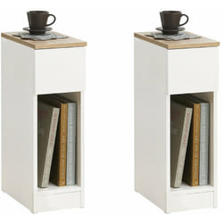 Sobuy - set 2 Comodini 20x60x35 Cm Bianchi FBT111-WNx2