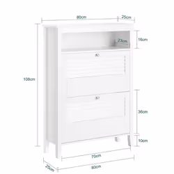 SoBuy FSR152-W scarpiera Aperto - Vista aggiuntiva 4