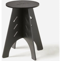 Sobuy - Tavolino Basso Da Salotto Tavolino Laterale Tavolino Da Soggiorno Nero Φ30.5x54.5cm HFBT01-SCH