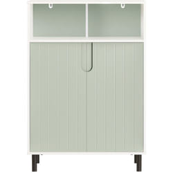 SoBuy Mobiletto Bagno Armadietto Bagno Mobile Bagno Con 3 Ripiani E 2 Ante, Mobiletto Portaoggetti Mobile Contenitore Verde 60x30x87cm, BZR138-GR