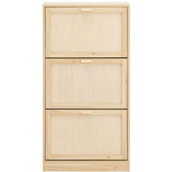 SoBuy Scarpiera Slim Da Ingresso Con 3 Ante E 3 Ripiani Naturale 60x24x118cm FSR159-N