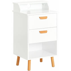 Sobuy - Comodino Piccolo Camera Da Letto Tavolino Da Divano Bianco 40x35x70.5cm FBT125-W