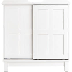 Sobuy - Mobile Sottolavabo Mobile Bagno Con 2 Ante Scorrevoli Mobiletto Bagno Salvaspazio Bianco 60x30x61cm BZR142-W
