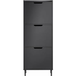 Scarpiera Con Ribalte Scarpiera Con Ripiani Scarpiera Portascarpe Salvaspazio 3 ante Nero L50xP19xA129cm FSR151-H-SCH - Sobuy
