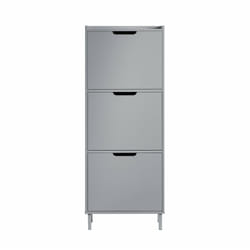 Scarpiera Con Ribalte Scarpiera Con Ripiani Scarpiera Portascarpe Salvaspazio 3 ante Grigio L50xP19xA129cm FSR151-H-HG - Sobuy