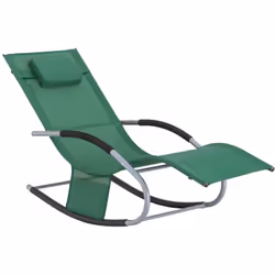 Poltrona dondolo sdraio relax sedia a sdraio con poggiatesta Verde scuro OGS28-WD - Sobuy