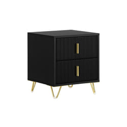 Comodini letto con cassetti Tavolino da salotto o soggiorno Tavolino telefono 40x40cm Nero 2 cassetti FBT115-SCH - Sobuy