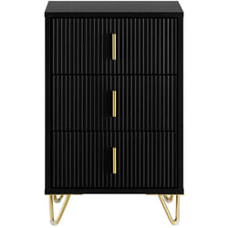 Comodini letto con cassetti Tavolino da salotto o soggiorno Tavolino telefono 40x40cm Nero 3 cassetti FBT115-L-SCH - Sobuy