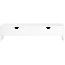 Sobuy - supporto per monitor pc scrivania Organizer scrivania rialzo monitor Con 2 cassetti BBF02-WN