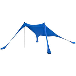 Tenda da spiaggia portatile tenda parasole spiaggia con protezione dai raggi uv upf 30+ Blu OZT01-DB - Sobuy