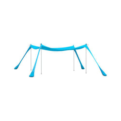 Tenda da spiaggia portatile tenda parasole con 4 aste spiaggia con protezione dai raggi uv upf 30+ Azzurro 400x400x200cm OZT02-HB - Sobuy