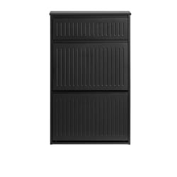 Scarpiera Con 2 Ribalte e 1 Cassetto Scarpiera Con Scomparto Aggiuntivo Portascarpe Salvaspazio Nero 61x26x100cm FSR165-SCH - Sobuy