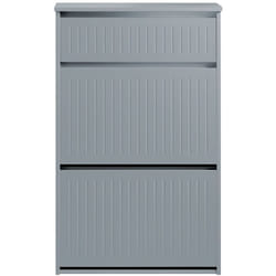 Scarpiera Con 2 Ribalte e 1 Cassetto Scarpiera Con Scomparto Aggiuntivo Portascarpe Salvaspazio Grigio 61x26x100cm FSR165-HG - Sobuy