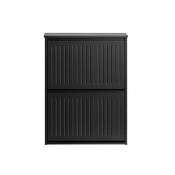 Scarpiera Con 2 Ribalte e 4 Ripiani Scarpiera Con Scomparto Aggiuntivo Portascarpe Salvaspazio Nero 61x26x81cm FSR165-K-SCH - Sobuy