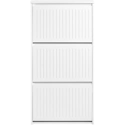SoBuy Scarpiera Con 3 Ribalte E 6 Ripiani Scarpiera Con Scomparto Aggiuntivo Portascarpe Salvaspazio Bianco 61x26x120cm FSR165-H-W