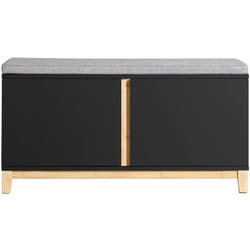 Panca Scarpiera Ingresso Con Seduta, Cassapanca Contenitore Con 2 Ante, 90x34x46cm FSR117-SCH - Sobuy