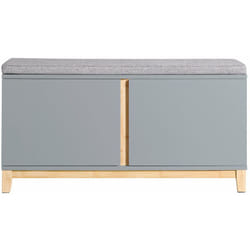 Panca Scarpiera Ingresso Con Seduta, Cassapanca Contenitore Con 2 Ante, 90x34x46cm FSR117-HG - Sobuy