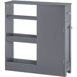 Carrellino Salvaspazio Mensola nicchia 20cm con ruote Mensola cucina Mobile porta carta Grigio 20x65x70cm BZR106-DG - Sobuy
