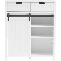 Credenza con anta scorrevole Scarpiera con porta fienile Mobile da ingresso Armadio multifunzionale Bianco 80x35x93cm FSB74-K-W - Sobuy