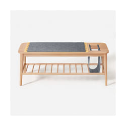 Panca scarpiera Cassapanca da Interno Mobile Bagno Naturale-Grigio 110x37x44cm HFSR02-N - Sobuy