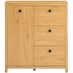 Sobuy - Mobile lavanderia con sacchi portabiancheria pieghevoli mobiletto bagno con tre cassetti armadio portabiancheria 80x35x89 cm BZR97-SN
