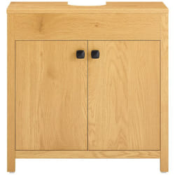 Sobuy - Mobile sottolavabo con 2 ante Mobile bagno Mobiletto per lavandino (senza lavandino) 60x35x60cm BZR98-SN Naturale Chiaro