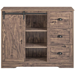 Credenza con ante scorrevoli, Isola cucina, Buffet design industriale vintage Marrone 110x50x90cm KNL08-N - Sobuy