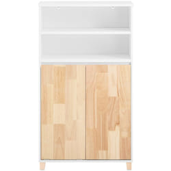 Mobiletto bagno Credenza con portabiancheria rimovibile Bianco 64x33x110cm BZR143-WN - Sobuy