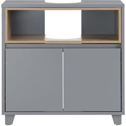 Sobuy - Mobile sottolavabo con 2 ante senza lavandino Mobiletto per lavandino bagno 60x30x61cm Grigio BZR148-DG