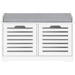 Panca Scarpiera da Ingresso con seduta Panca Contenitore L71xP35xA43 cm bianco FSR23-II-W - Sobuy
