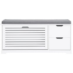 Scarpiera con 2 cassetti Panca Scarpiera Portascarpe Con Seduta Bianco 110x30x52cm FSR185-W - Sobuy