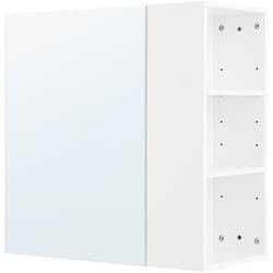 Sobuy - Pensile Mobiletto a specchio Mobiletto portaoggetti con scomparti aperti Bianco 57x30x61 cm BZR184-W
