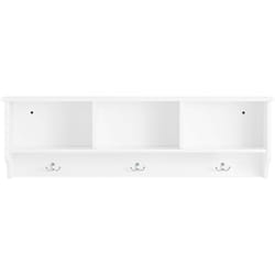 Sobuy - Appendiabiti da parete Appendiabiti da ingresso Mensola pensile con 3 scomparti e 3 ganci Bianco 100x20x30cm FHK35-W