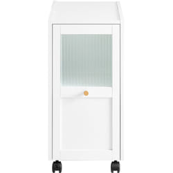 Sobuy - Tavolino con ruote da divano Carrello con 1 cassetto e 3 ripiani Comodino Bianco 31x70x60cm FBT150-W