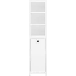 Sobuy - Mobile alto da bagno colonna bagno con portabiancheria armadio da terra 40x35x173cm BZR95-W Bianco