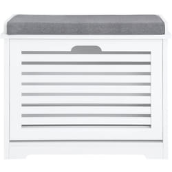 Scarpiera Panca Scarpiera Portascarpe Bianco Con Seduta Bianco 60x29x49cm FSR184-K-W - Sobuy