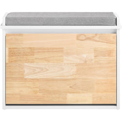 Scarpiera Panca Scarpiera Portascarpe Bianco Con Seduta Bianco-Naturale 61x26x47cm FSR179-K-WN - Sobuy
