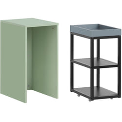 Sobuy - Set di 2 Tavolini stretti da Salotto Tavolino Moderno Comodino da letto verde 40x30x60cm FBT145-GR
