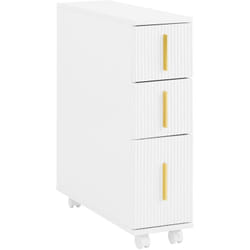 Sobuy - Carrellino salvaspazio Mobile da Bagno con 3 Cassetti 20x60x70cm Bianco BZR183-W